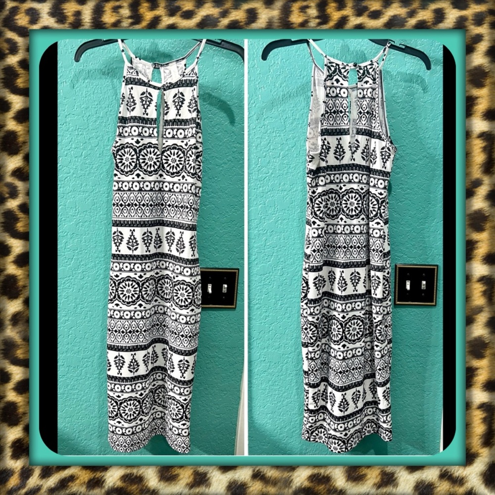 👑✅PRICE FIRM✅ Lovely Day Monochrome Patterned Body Con Midi Dress